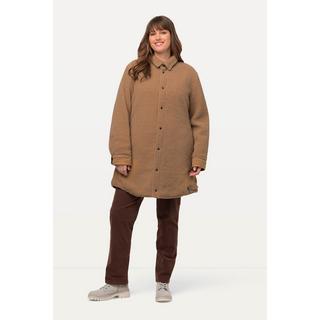 Ulla Popken  Veste réversible, matelassage/peluche, col chemise et boutons-pression 