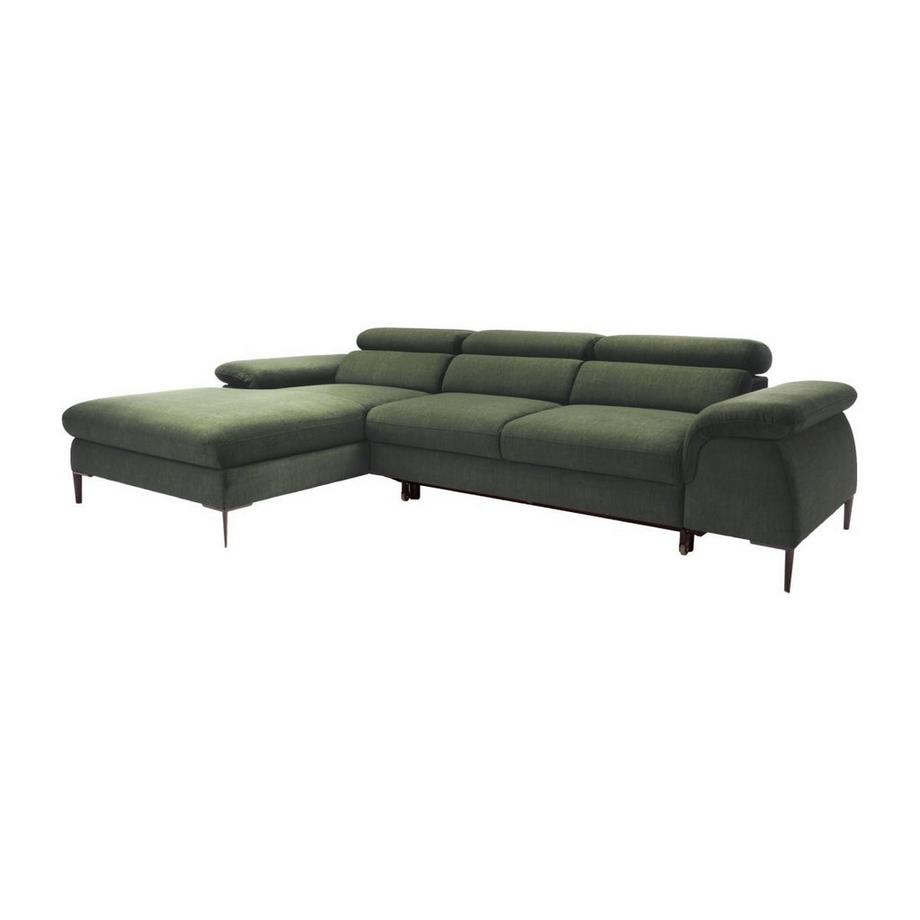 PASCAL MORABITO Ecksofa mit Schlaffunktion - Ecke links - Samt - Grün - SEPINA von Pascal Morabito  