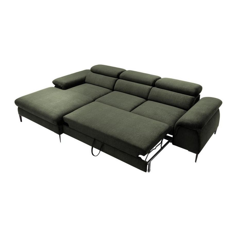 PASCAL MORABITO Ecksofa mit Schlaffunktion - Ecke links - Samt - Grün - SEPINA von Pascal Morabito  