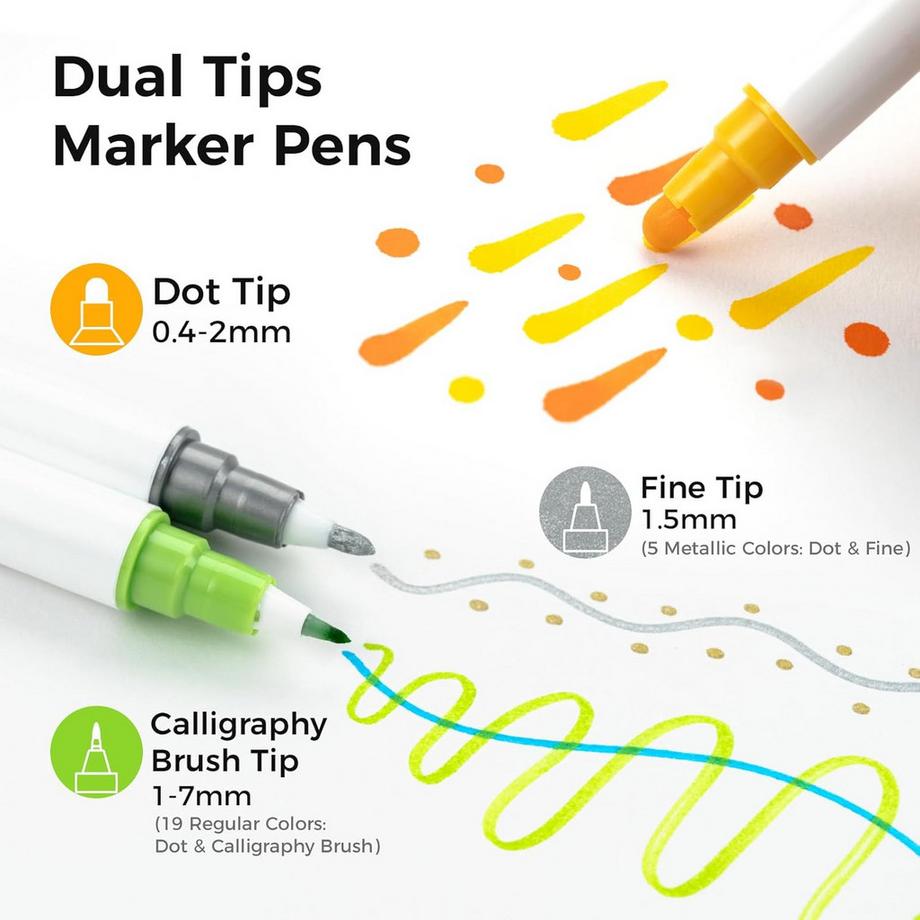 Ohuhu Permanent-Marker Punktmarker für Kinder  