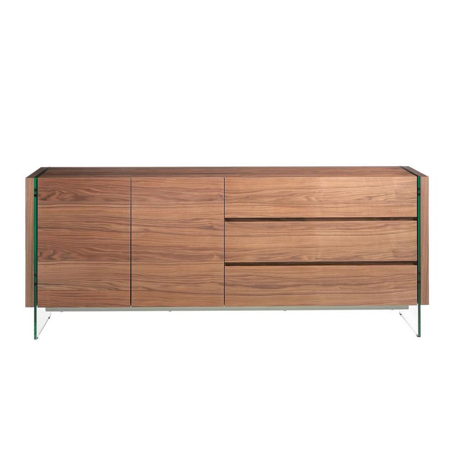 ANGEL CERDA Credenza in noce e vetro temperato  