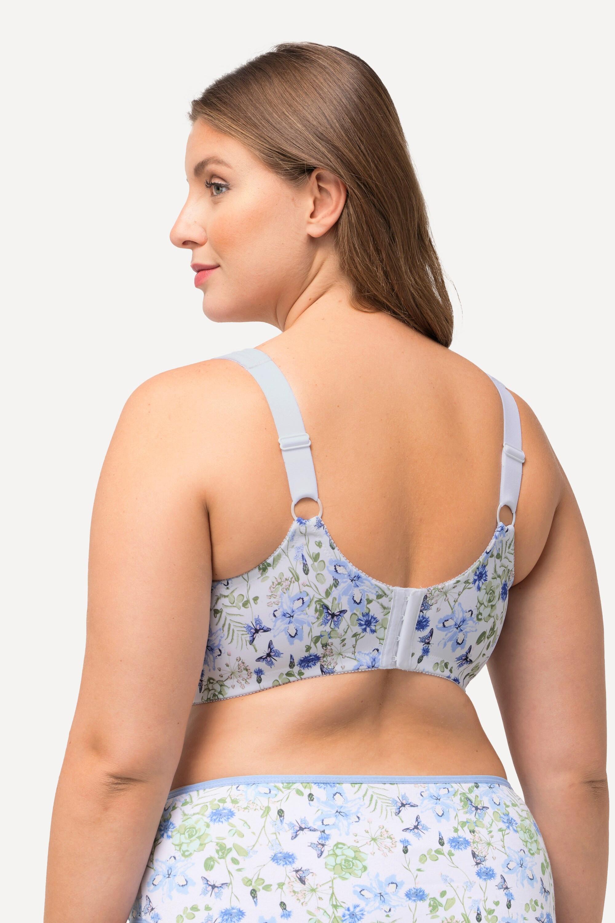 Ulla Popken Reggiseno sostenitivo Farfalle senza ferretto coppa C-F  