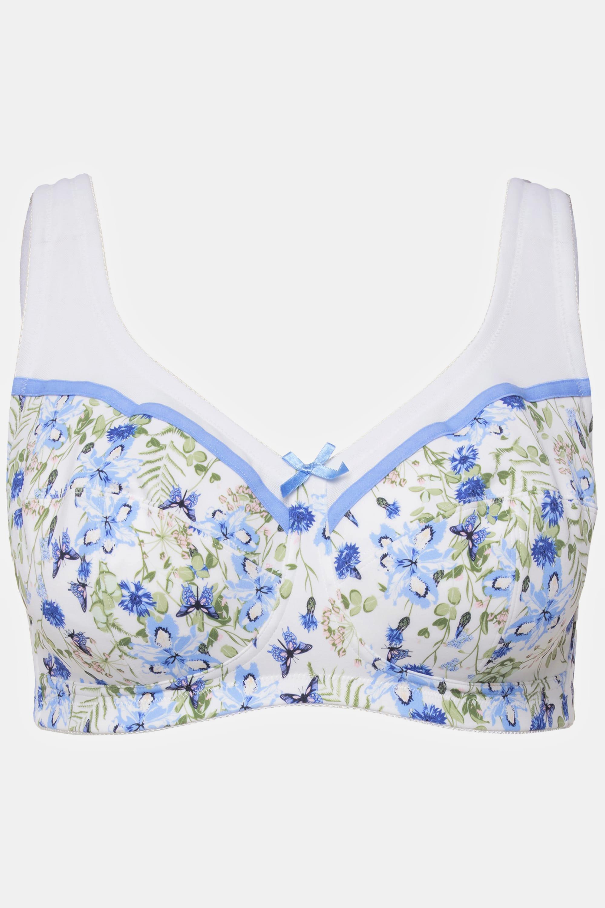 Ulla Popken Reggiseno sostenitivo Farfalle senza ferretto coppa C-F  
