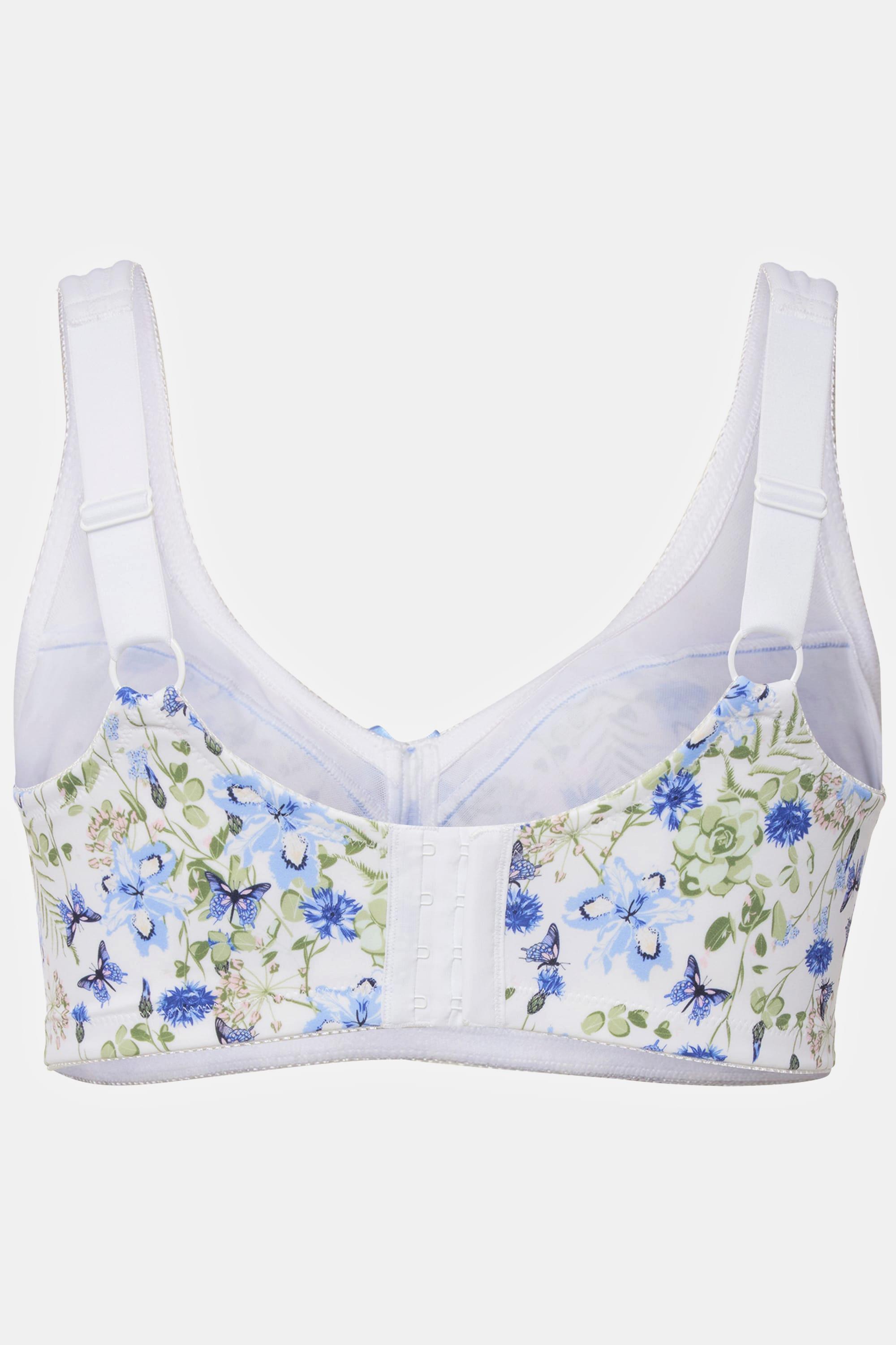 Ulla Popken Reggiseno sostenitivo Farfalle senza ferretto coppa C-F  