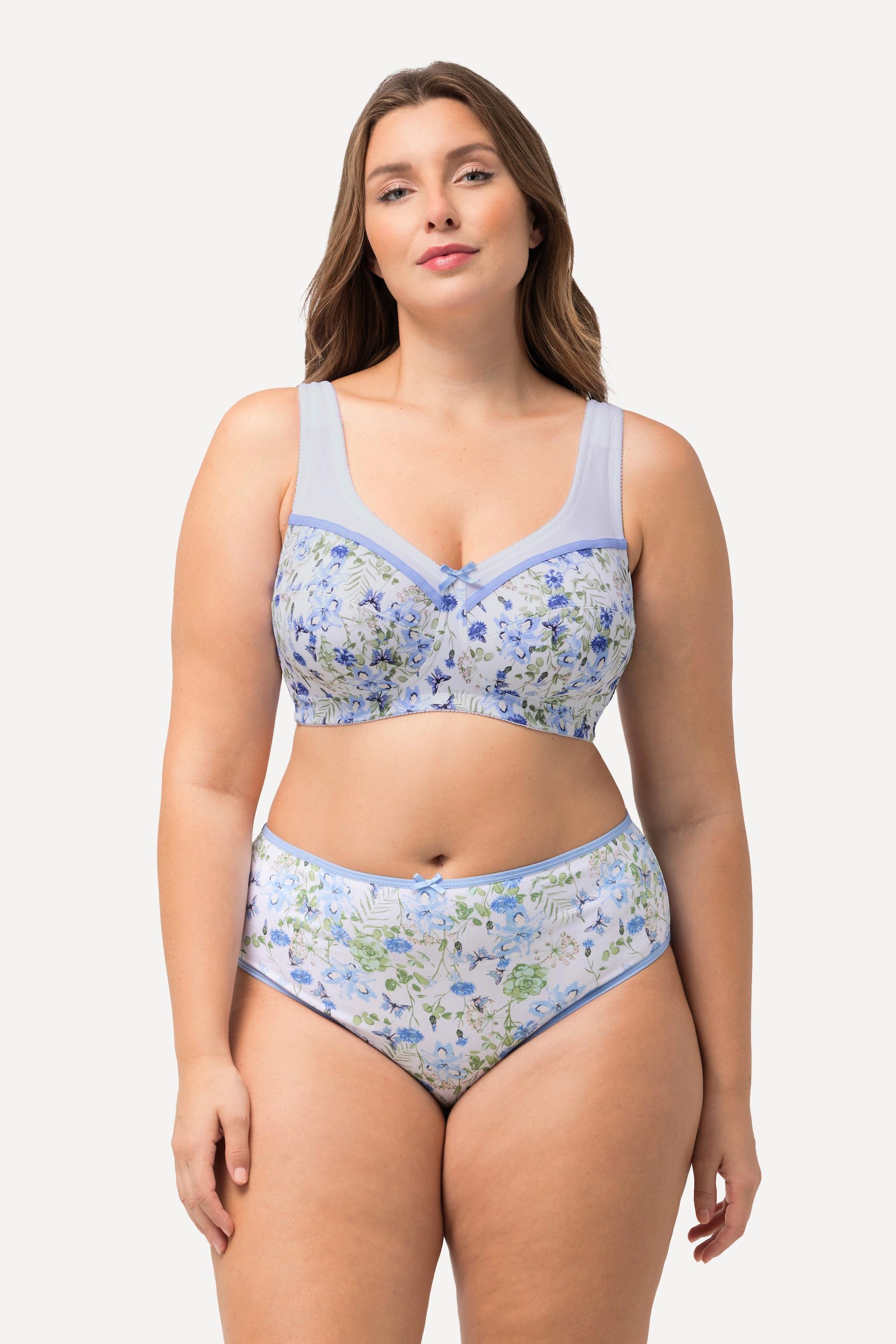 Ulla Popken Reggiseno sostenitivo Farfalle senza ferretto coppa C-F  