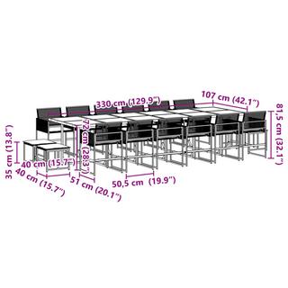 VidaXL Ensemble à manger de jardin rotin synthétique  