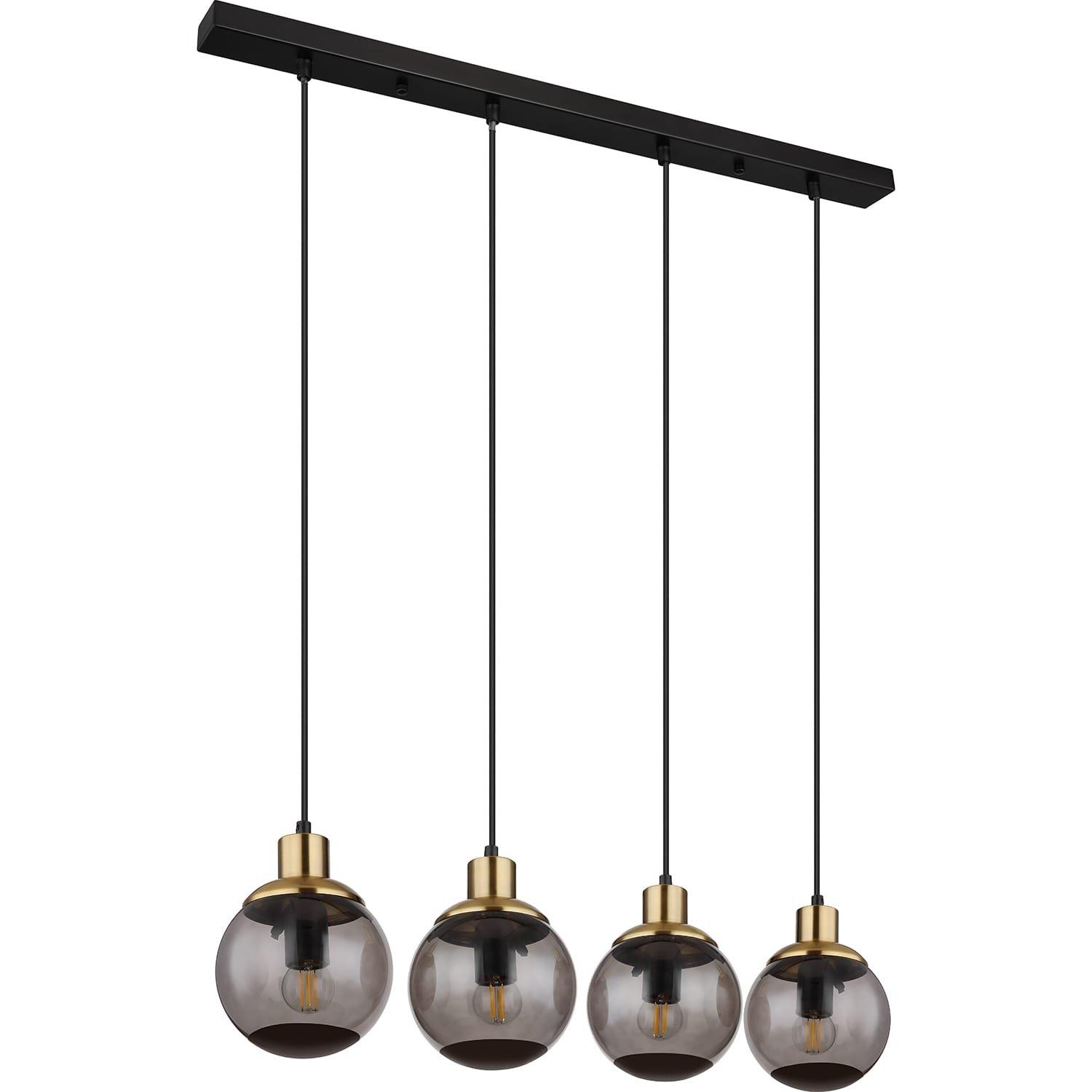 mutoni Lampe suspendue Potter métal noir mat 4xE27  