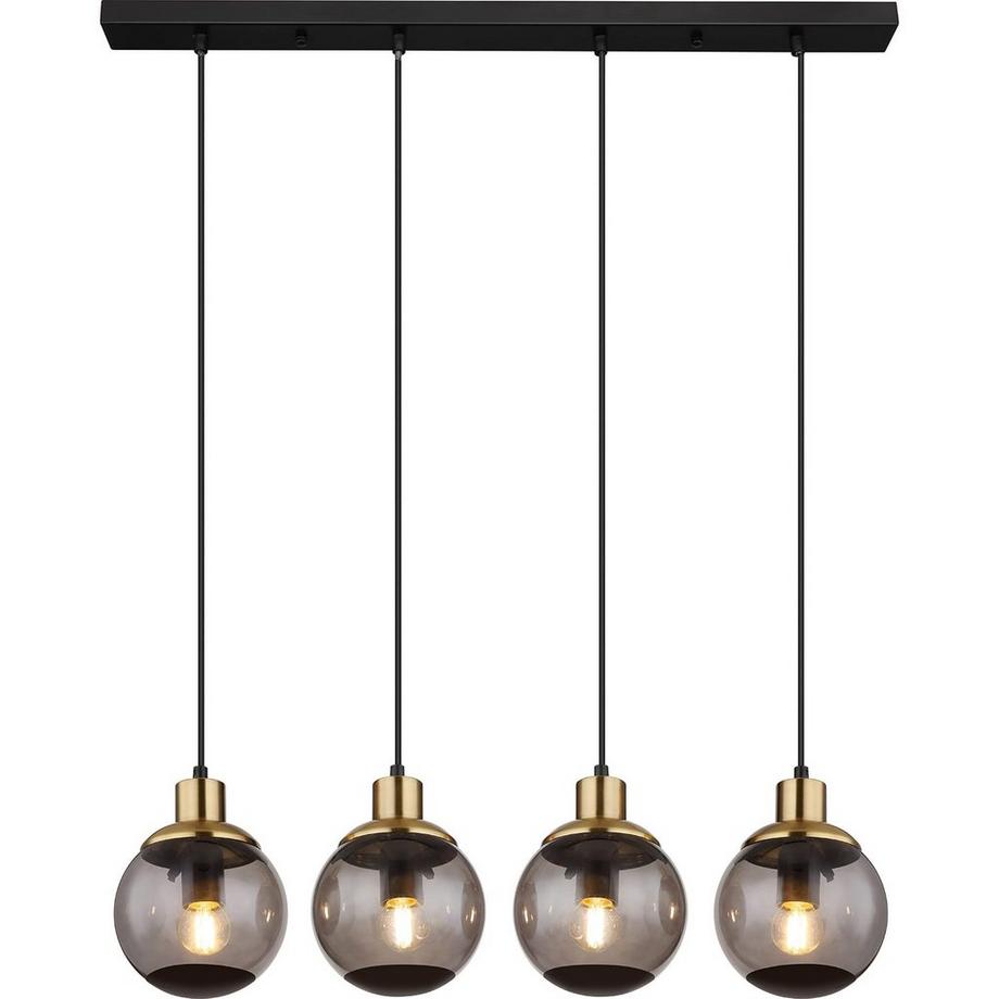 mutoni Lampe suspendue Potter métal noir mat 4xE27  