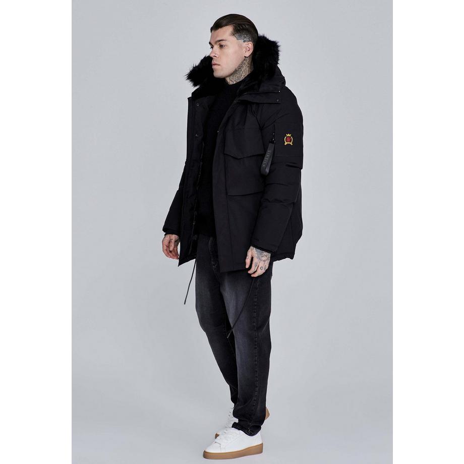 Sik Silk Parka mit Kunstfellkapuze  