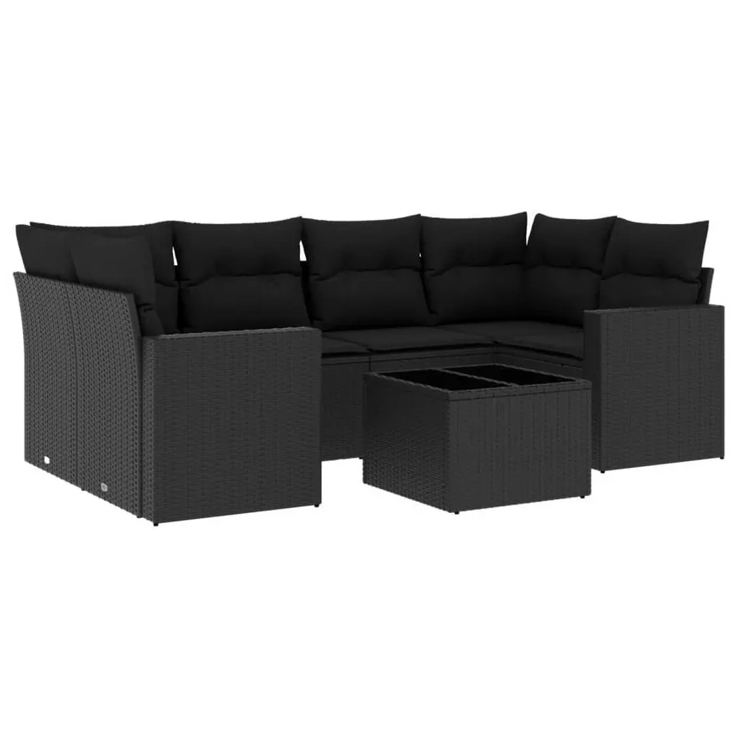 VidaXL - Garten sofagarnitur poly-rattan, One Size, Schwarz