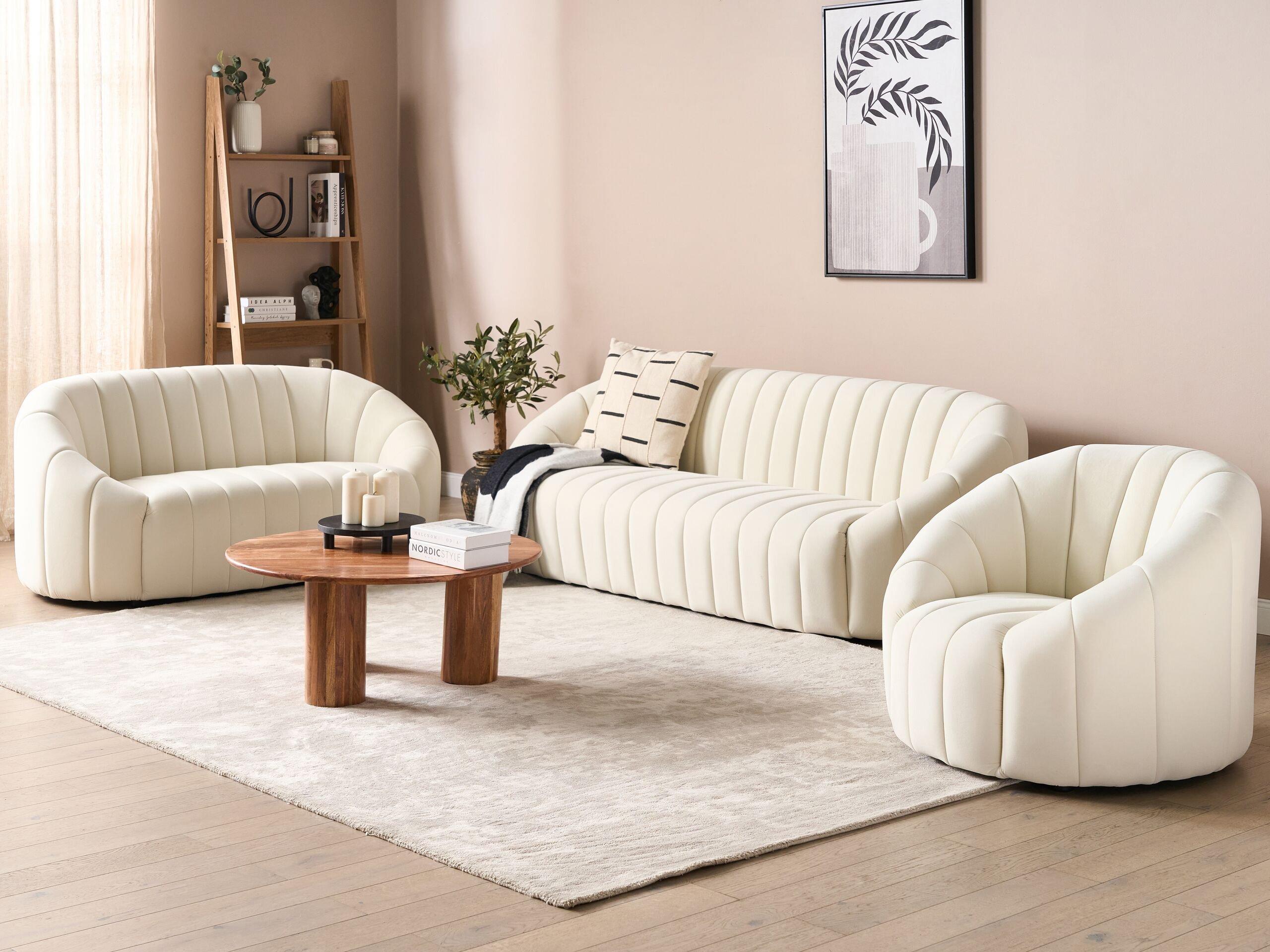 Beliani 3 Sitzer Sofa aus Samtstoff Retro MALUNG  