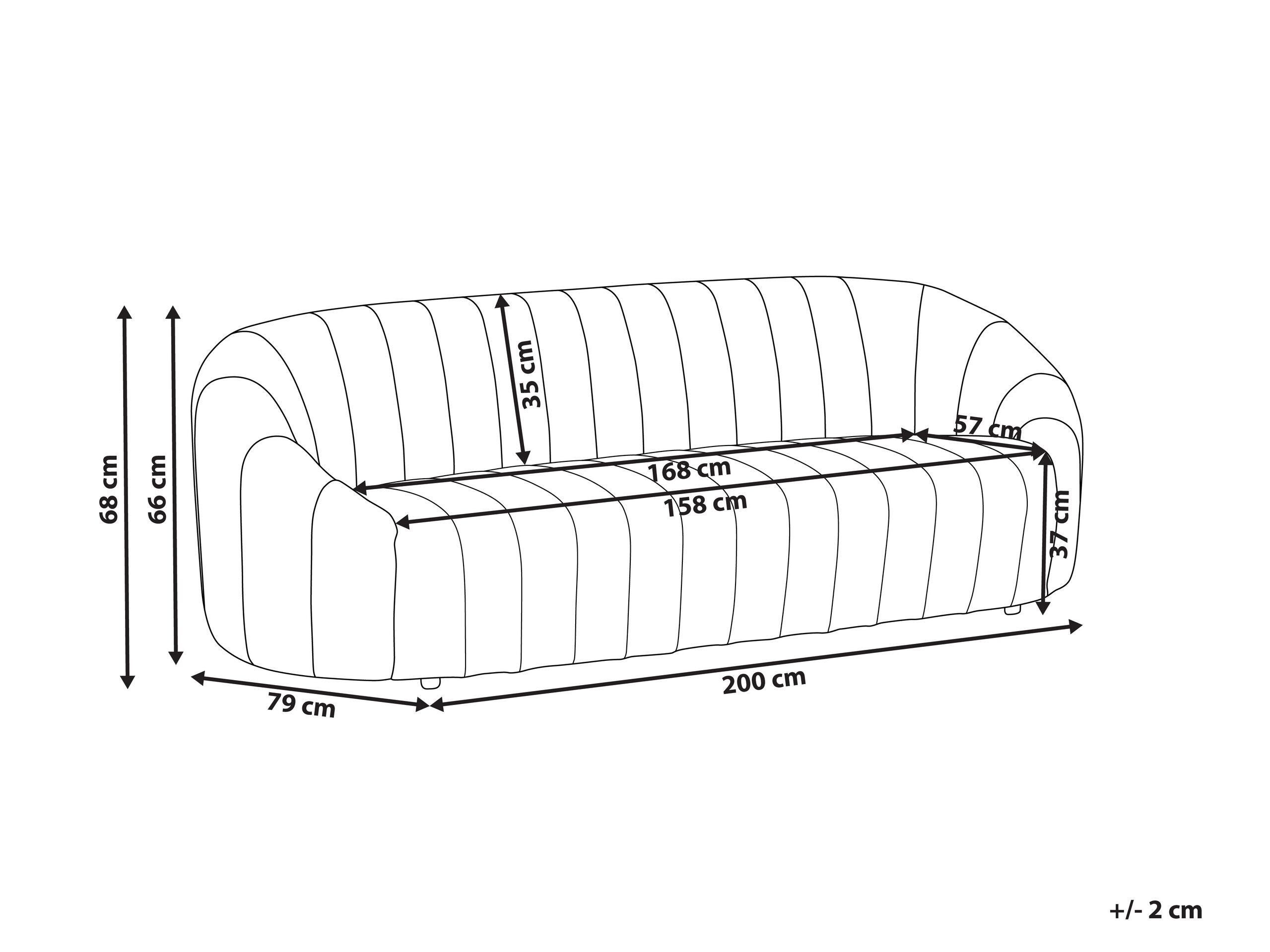 Beliani 3 Sitzer Sofa aus Samtstoff Retro MALUNG  