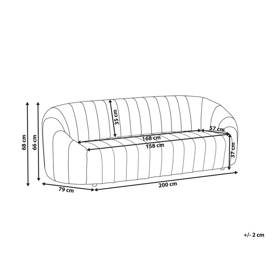 Beliani 3 Sitzer Sofa aus Samtstoff Retro MALUNG  