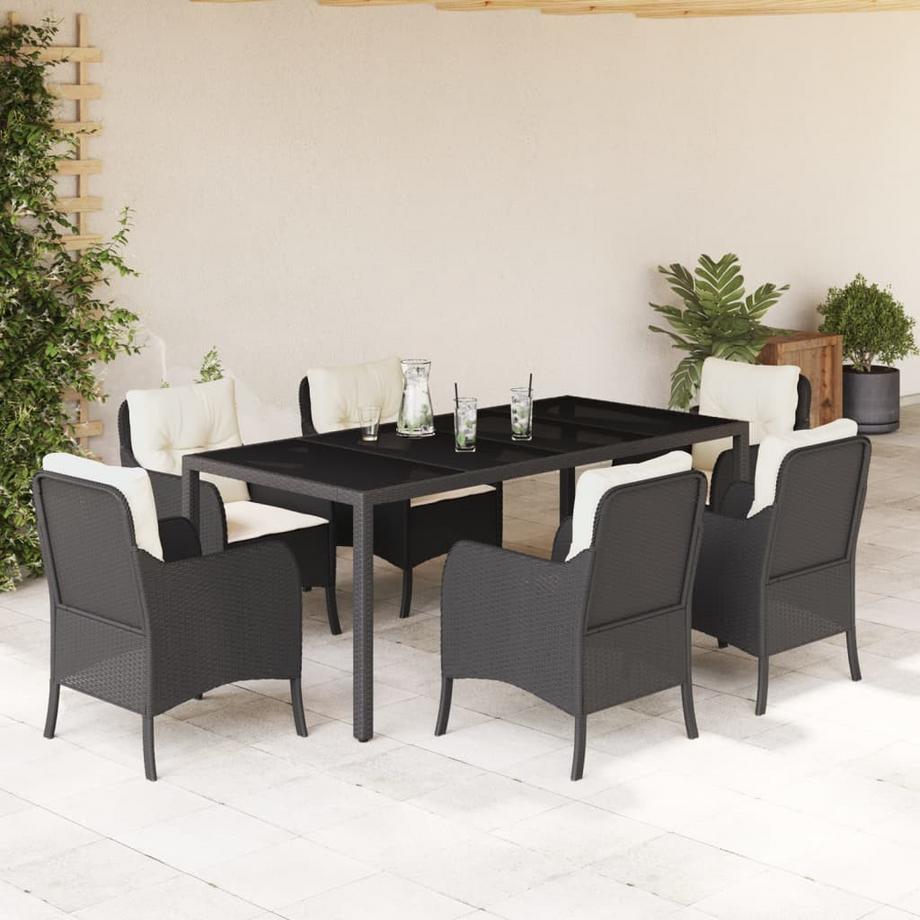 VidaXL Ensemble de salle à manger de jardin rotin synthétique  