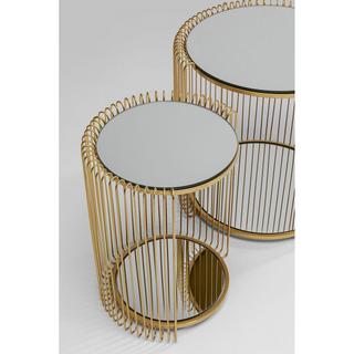 KARE Design Table d&#039;appoint Wire Double Brass (lot de 2)  