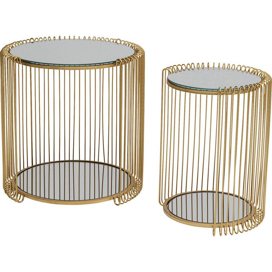 KARE Design Beistelltisch Wire Double Brass (2er-Set)  