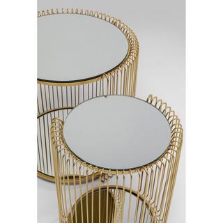 KARE Design Table d&#039;appoint Wire Double Brass (lot de 2)  