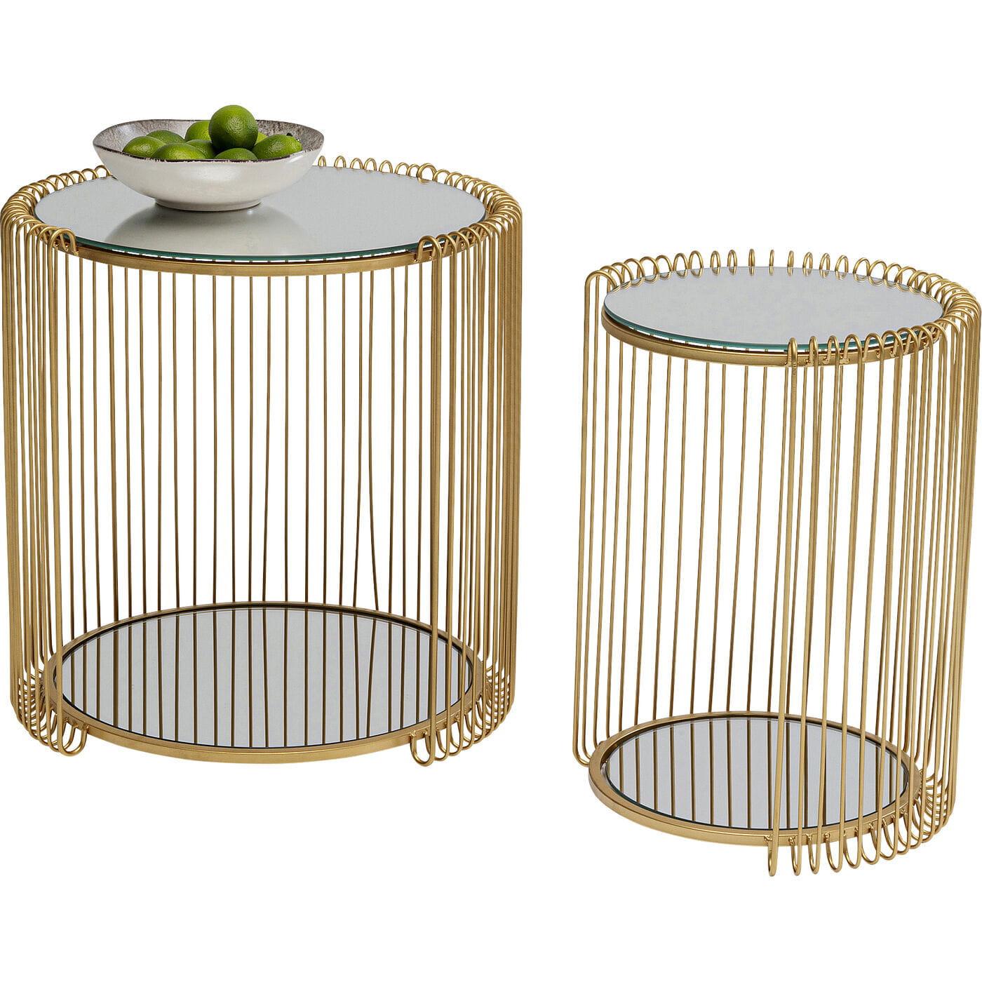 KARE Design Beistelltisch Wire Double Brass (2er-Set)  