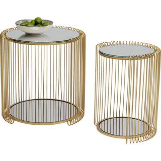 KARE Design Table d&#039;appoint Wire Double Brass (lot de 2)  