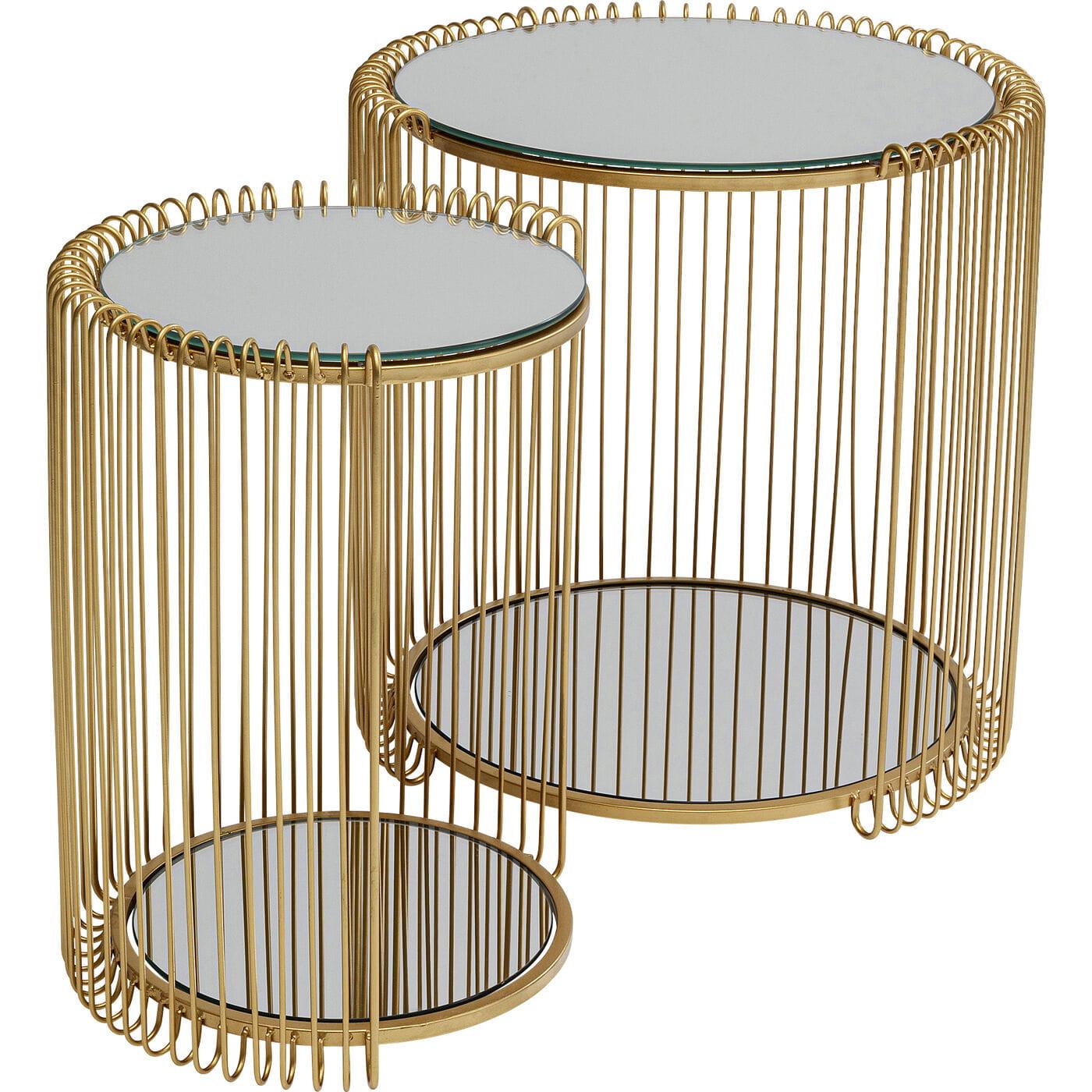 KARE Design Beistelltisch Wire Double Brass (2er-Set)  