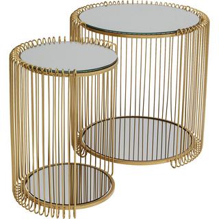 KARE Design Table d&#039;appoint Wire Double Brass (lot de 2)  