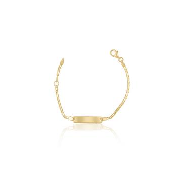 ID-Bracelet Fantasie Gelbgold 750, 2mm, 14cm