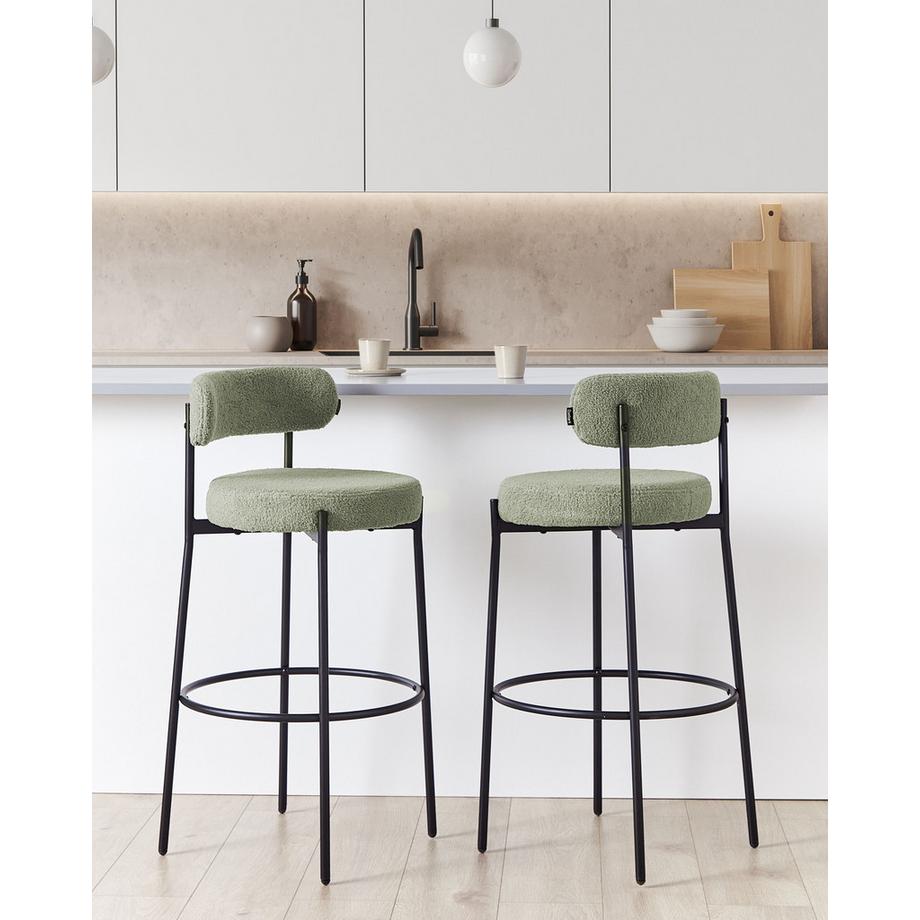 Beliani Set di 2 sedie alte en Bouclé Retrò ALLISON  