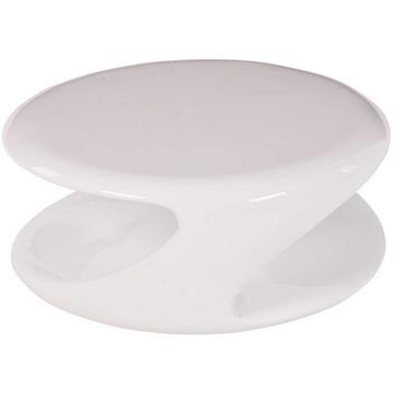 Table basse 83x76x33cm blanc fibre de verre