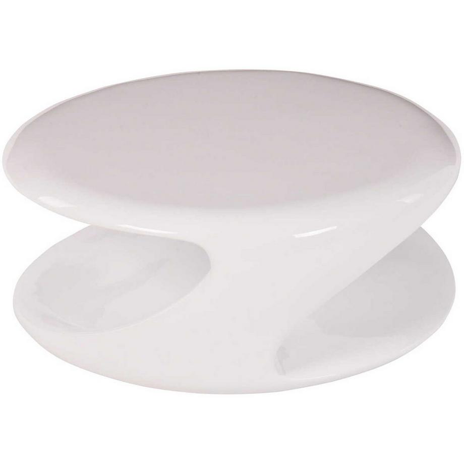 mutoni Table basse 83x76x33cm blanc fibre de verre  