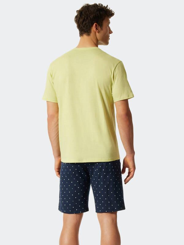 Schiesser Fashion Pyjama Kurzarm Henley Top Bedruckte Shorts  