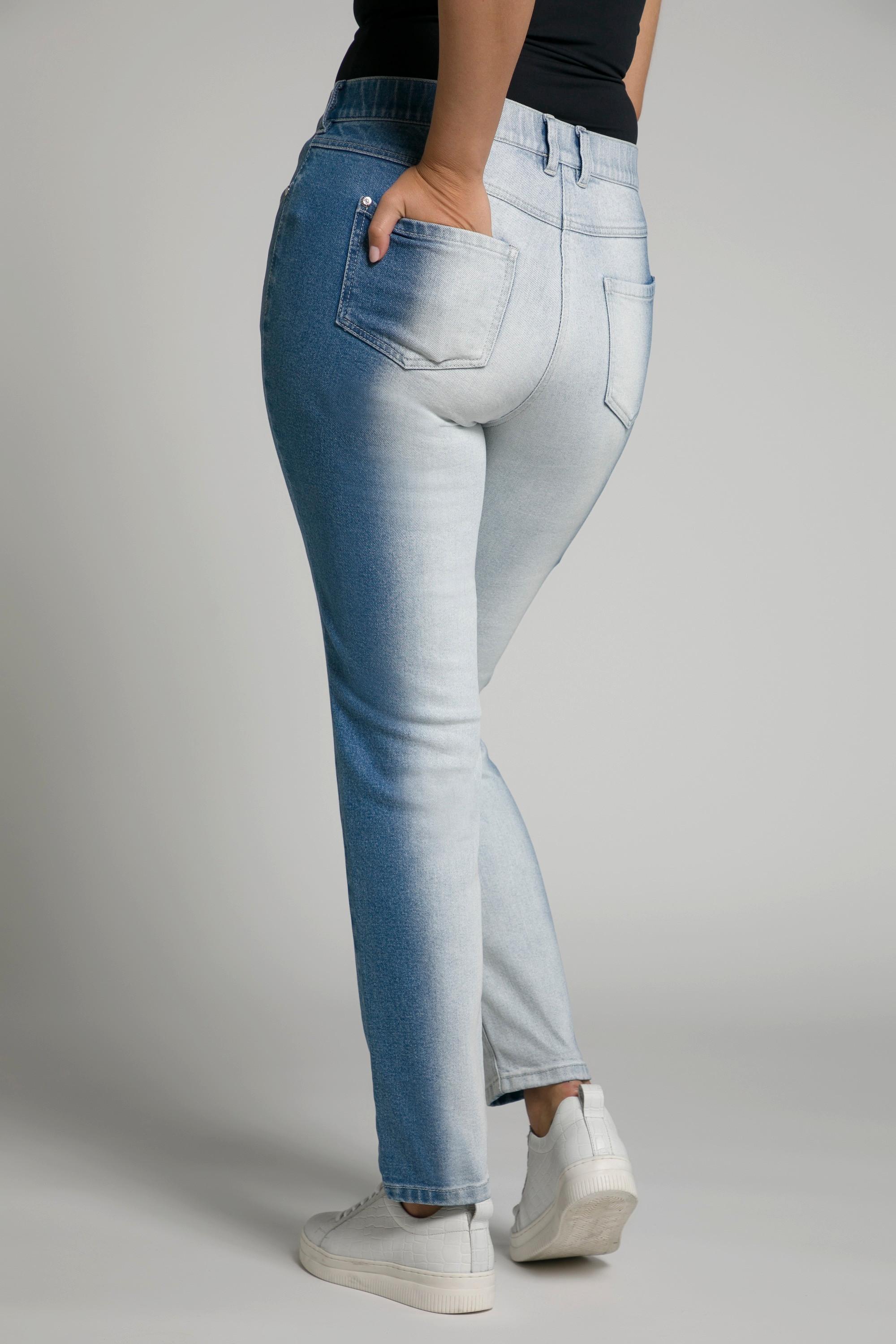 Ulla Popken  Jeans Sarah, Bleaching-Effekt, High Waist, schmales Bein 