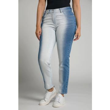 Jeans modello Sarah a vita alta con gamba aderente ed effetto candeggiato