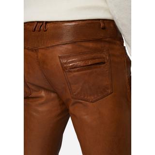 RICANO  Pantalon en cuir pour homme Franklin, dans un style classique à cinq poches avec des applications de motard. 