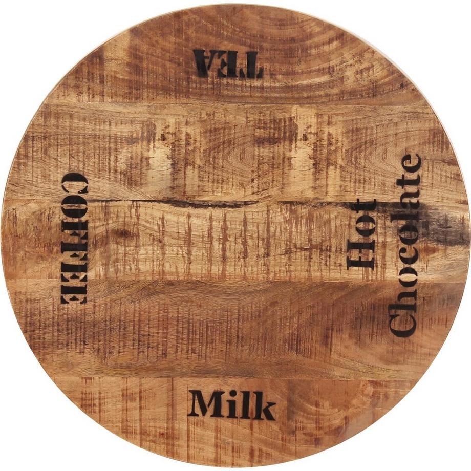 Piano tavolo in legno di mango tondo naturale 60x3