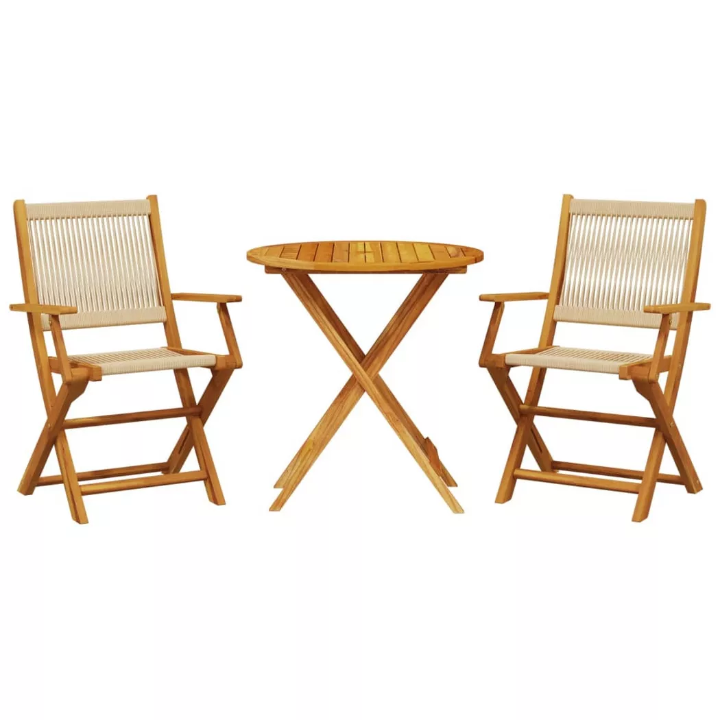 VidaXL - Bistro set akazienholz, One Size, Beige