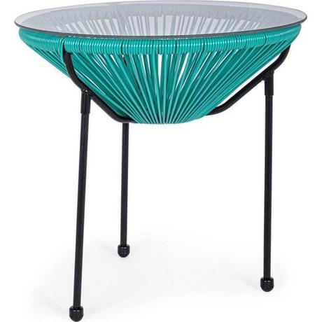 mutoni Table d'appoint de jardin avec verre Parker Atol ronde 50x50  