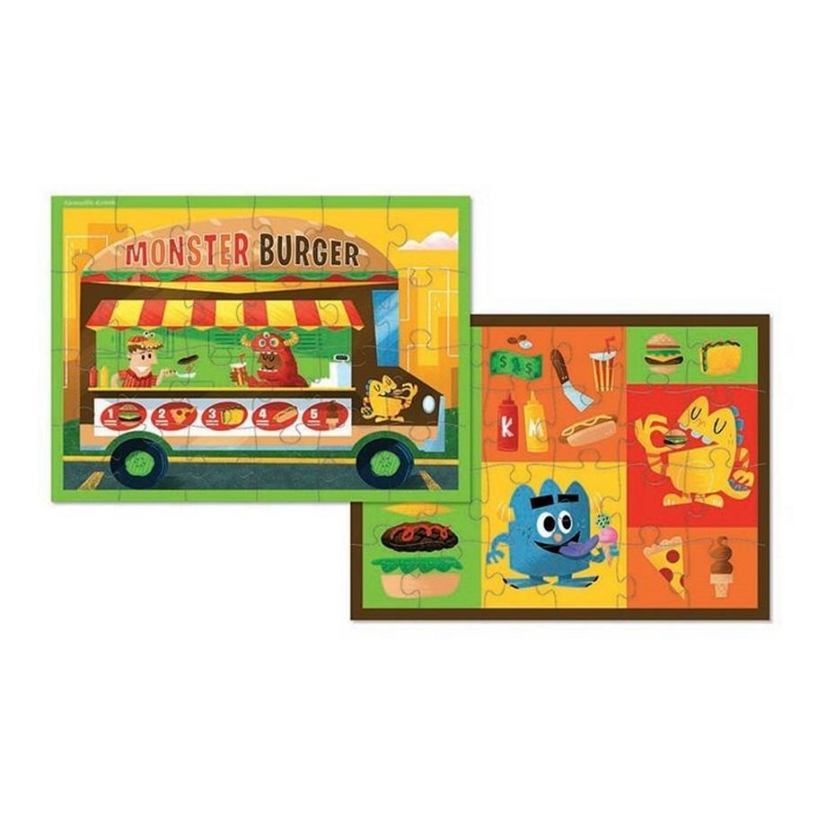 Crocodile Creek  Puzzle à 2 côtés 24 pièces, Food Truck, Crocodile Creek 