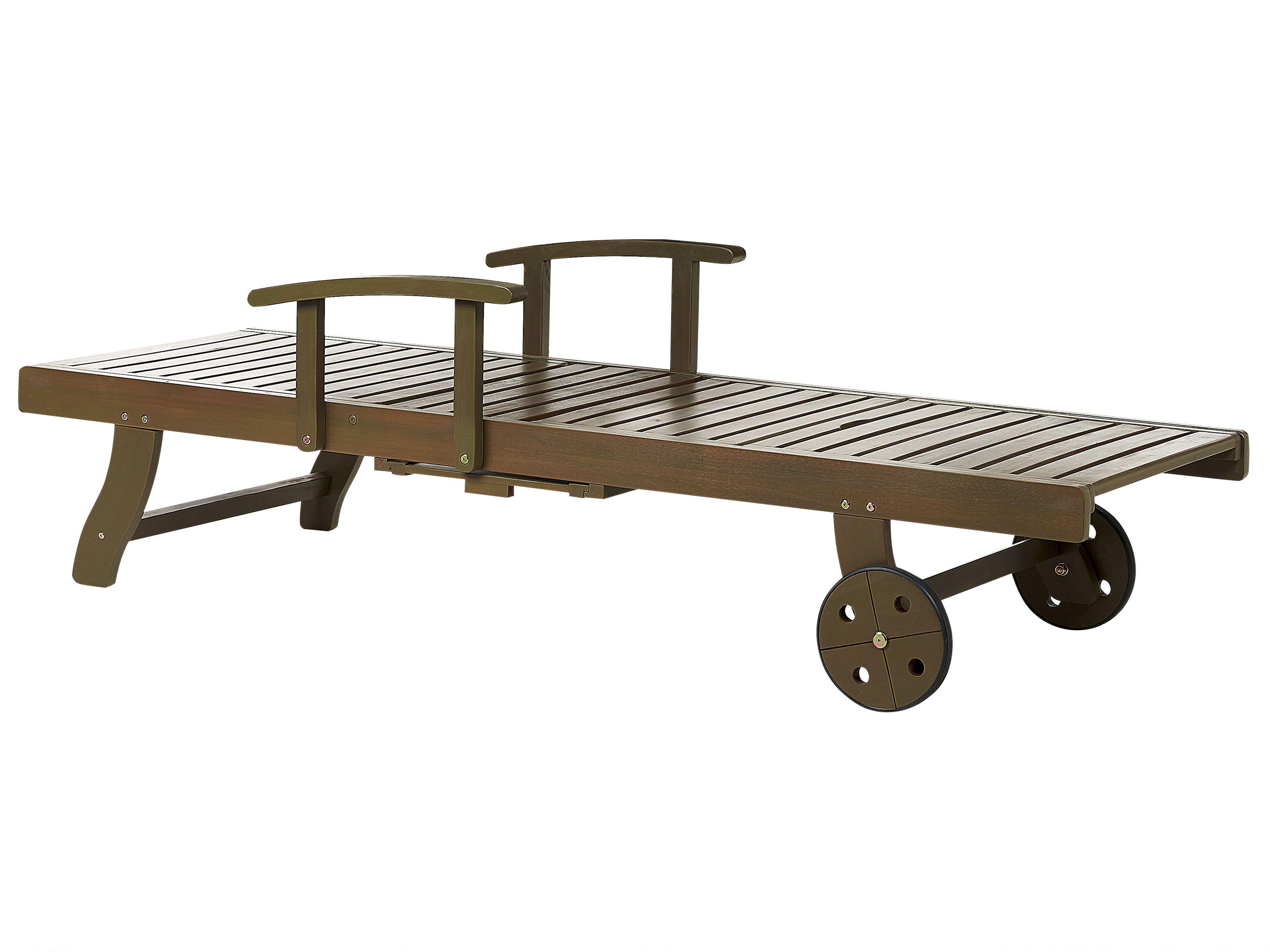 Beliani Lettino Prendisole con Cuscino en Legno d'acacia Classico AMANTEA PREMIUM II  