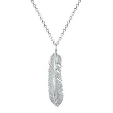 Femme Collier en acier inoxydé Plume