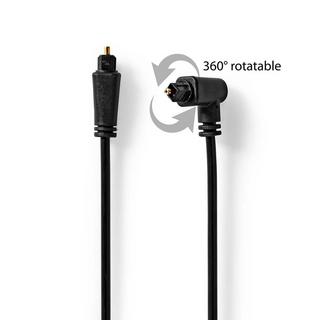Nedis  Câble audio optique | TosLink mâle | TosLink mâle | Rotatif | 2.00 m | Rond | PVC | Noir | Enveloppe 