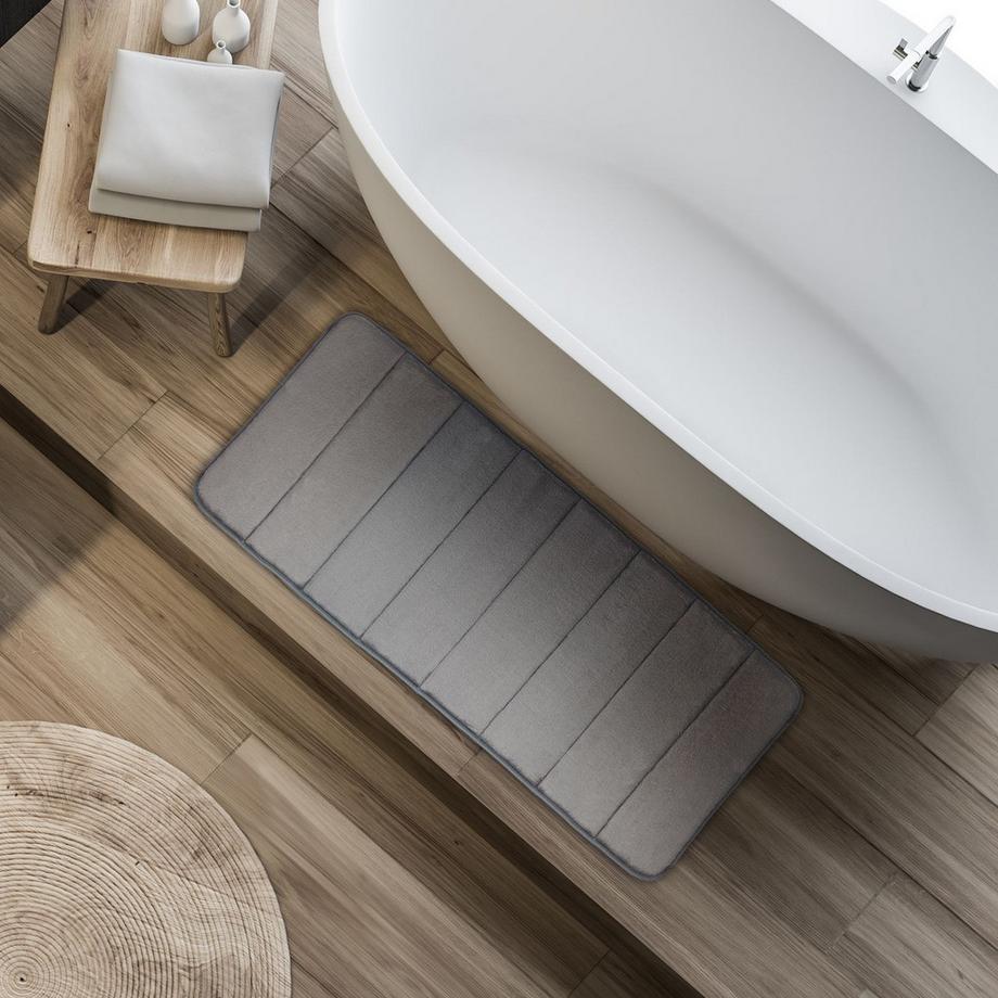 Northix Graue Badematte aus Memory-Schaum  