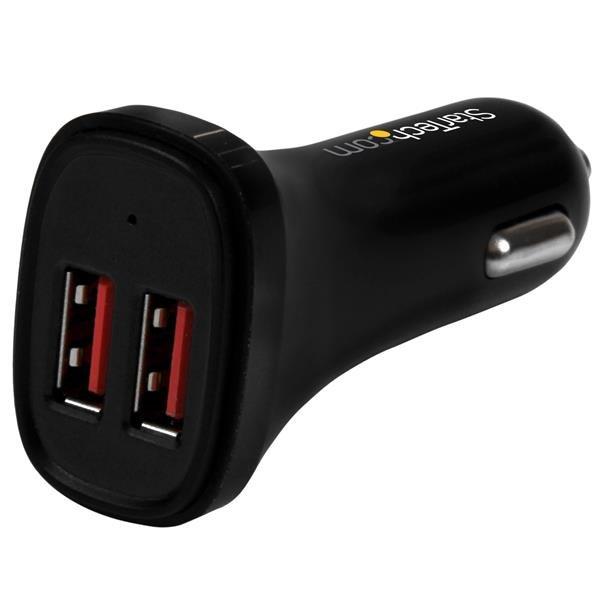 STARTECH.COM  Chargeur de voiture USB à 2 ports - Haute puissance (24 W/4,8 A) - Noir 