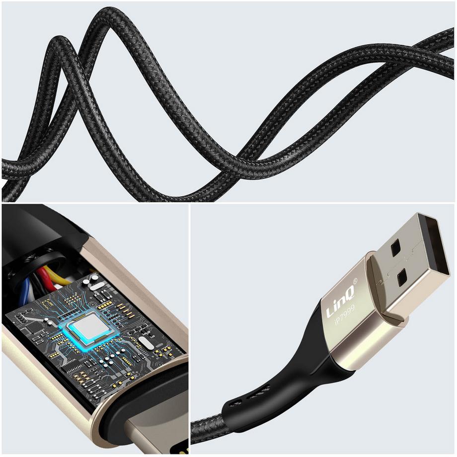 Avizar  Lightning Kabel 3A Geflochten 1.2m LinQ 