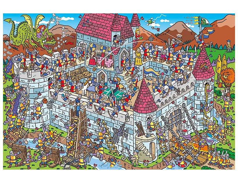 Schmidt  Puzzle Blick in die Ritterburg (200Teile) 