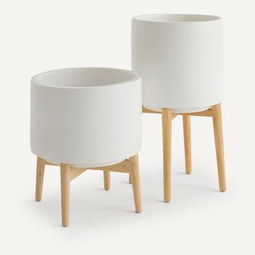 Cache-pot sur pied en hévéa H58