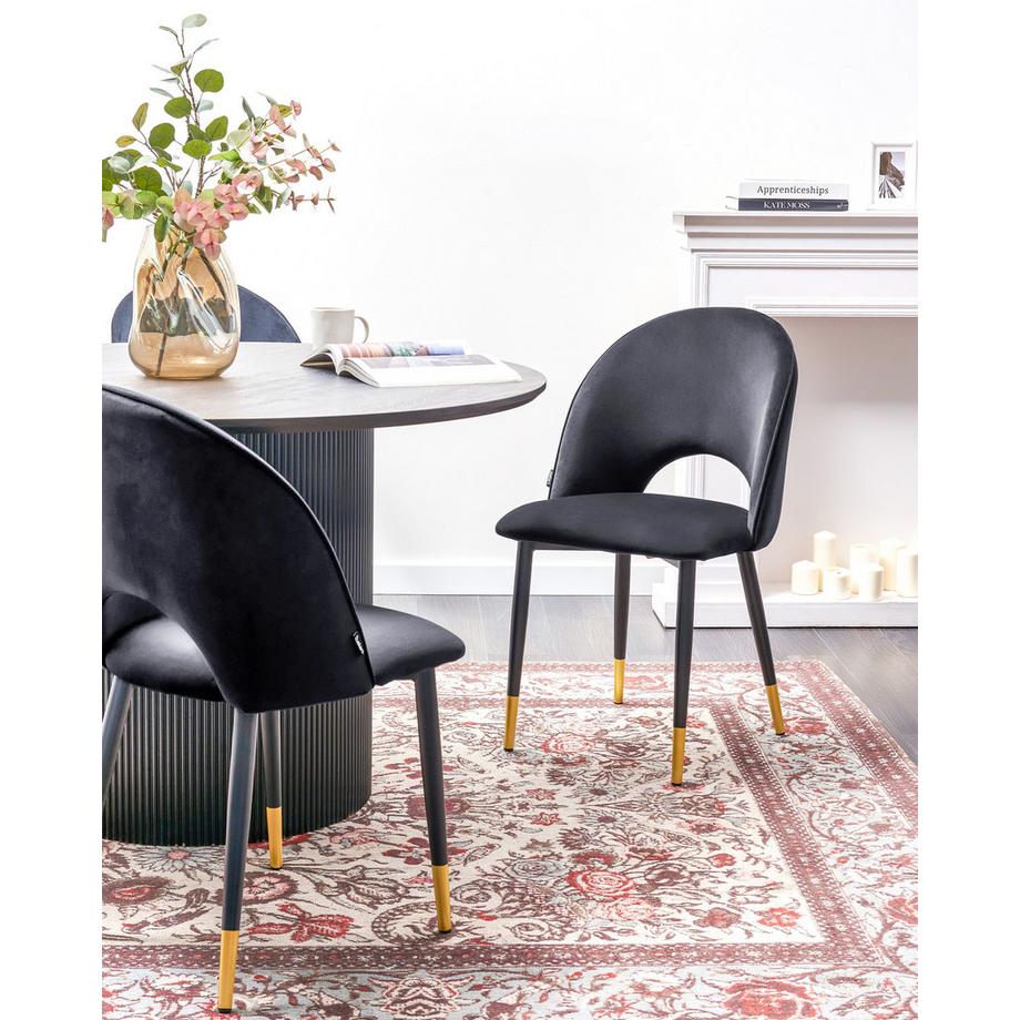 Beliani Set di 2 sedie da pranzo en Velluto Glamour MAGALIA  