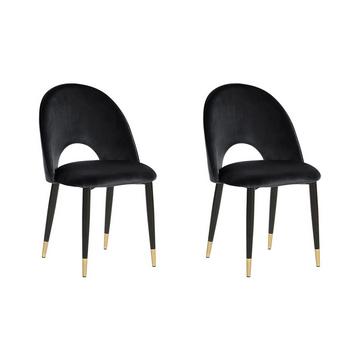 Lot de 2 chaises de salle à manger en Velours Glamour MAGALIA