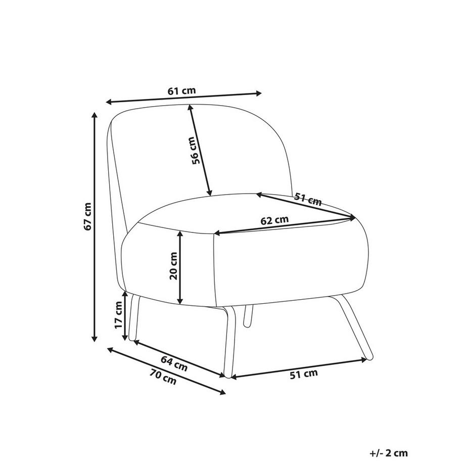 Beliani Fauteuil en Bouclé Rétro KUMLA  
