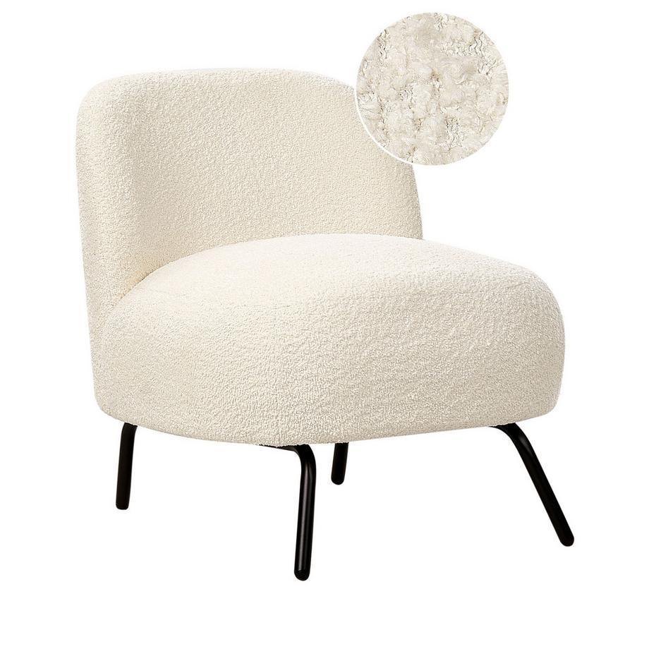 Beliani Fauteuil en Bouclé Rétro KUMLA  