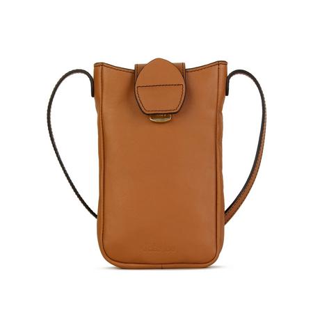 Kate Lee  Pochette téléphone en cuir Fiolaine couleur camel 